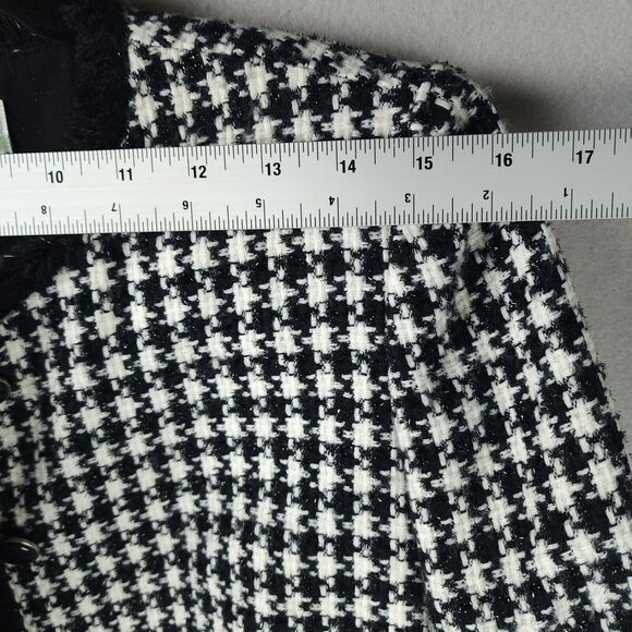 Shomi Petites Black & White Check Short Jacket- Size 8 - Long Sleeve - Picture 4 of 11